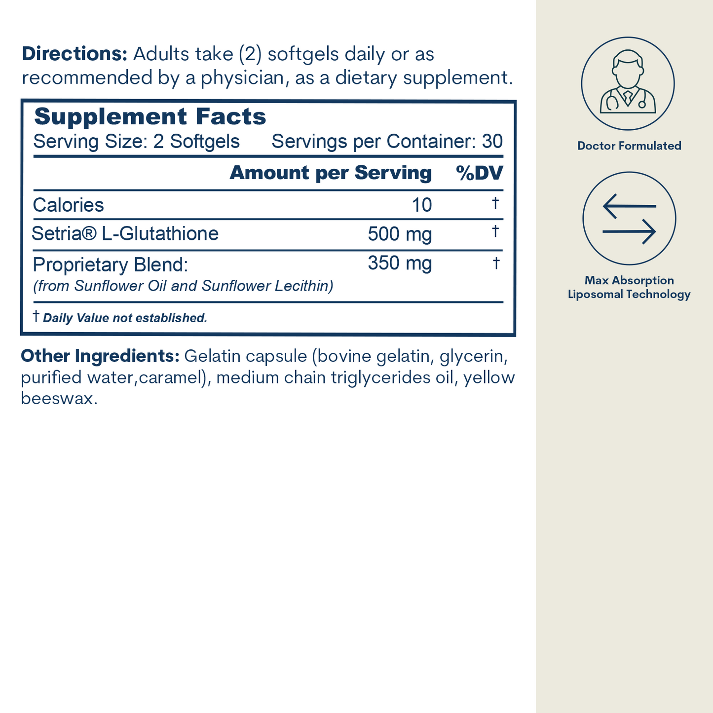 Liposomal Glutathione - Softgels (60 Count / 30 Servings)