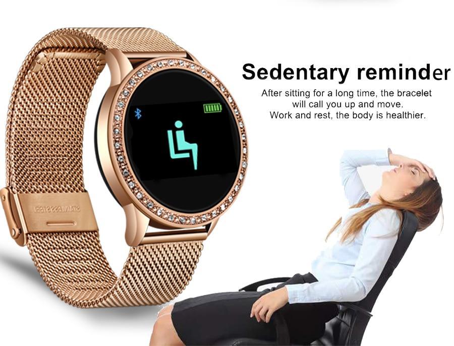 Luxury Ladies Smart Watch For Women With Blood Pressure Heart Rate Monitor Fitness tracker And Sport Smart Band Alarm Clock Reminder Smartwatch