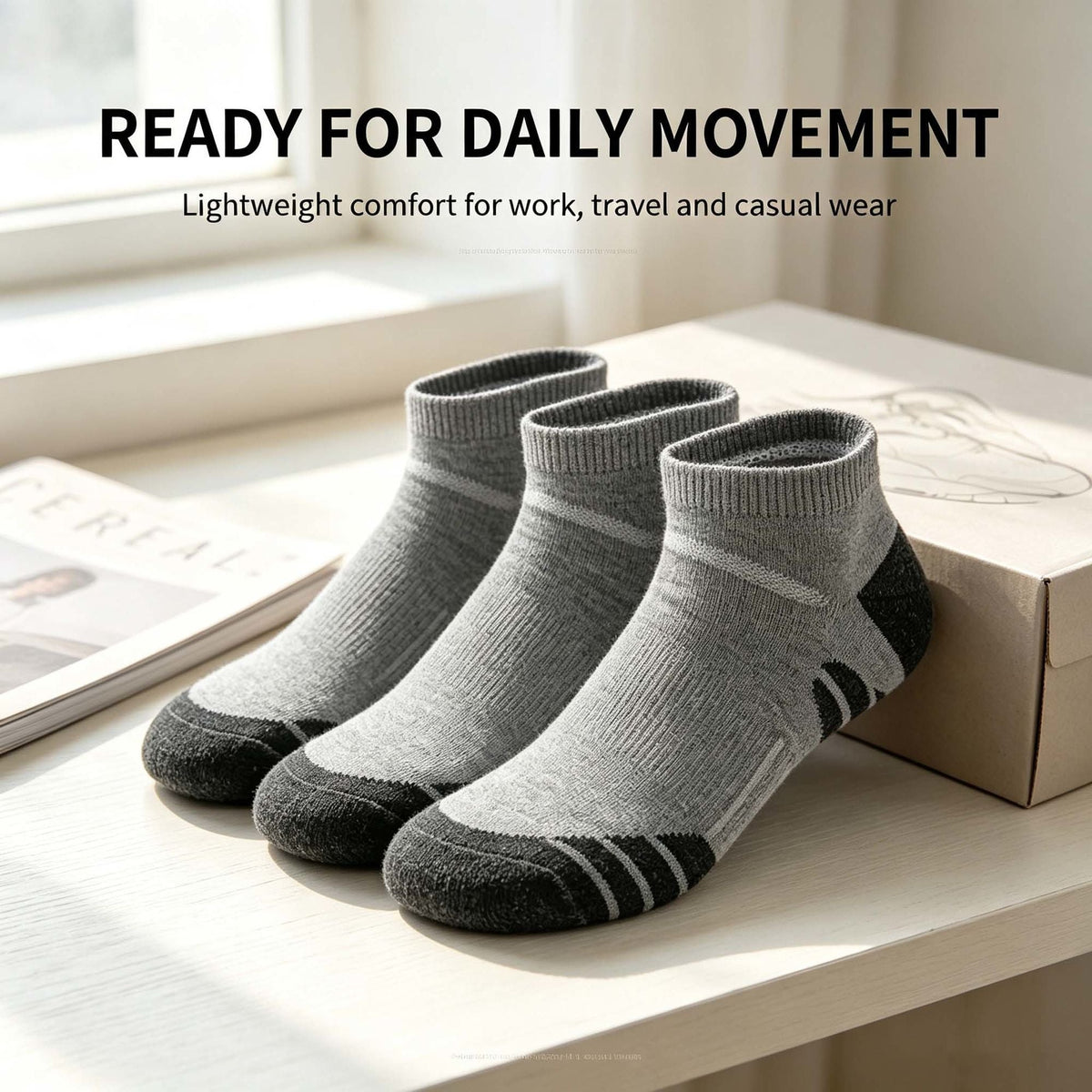 20 Pairs Athletic Socks, Breathable & Comfortable One Size Fits Most Ankle Socks, Short Crew Socks for Men and Women, Unisex