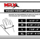 New MRX Women Weight Lifting Gloves GYM Workout Star Series All Sizes