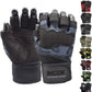 MRX Weightlifting Gloves for Gym Workout Training Long Wrist Strap