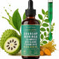 2 Bottle Soursop Bitters Liquid Drops 10-In-1 with Nori, Moringa, Turmeric, Black Seed Oil, Oregano, Ashwagandha Herbal Extracts for Overall Health Vegan,Non-Qz 2 Fl Oz Bathroom Fitness Dietary Supplement