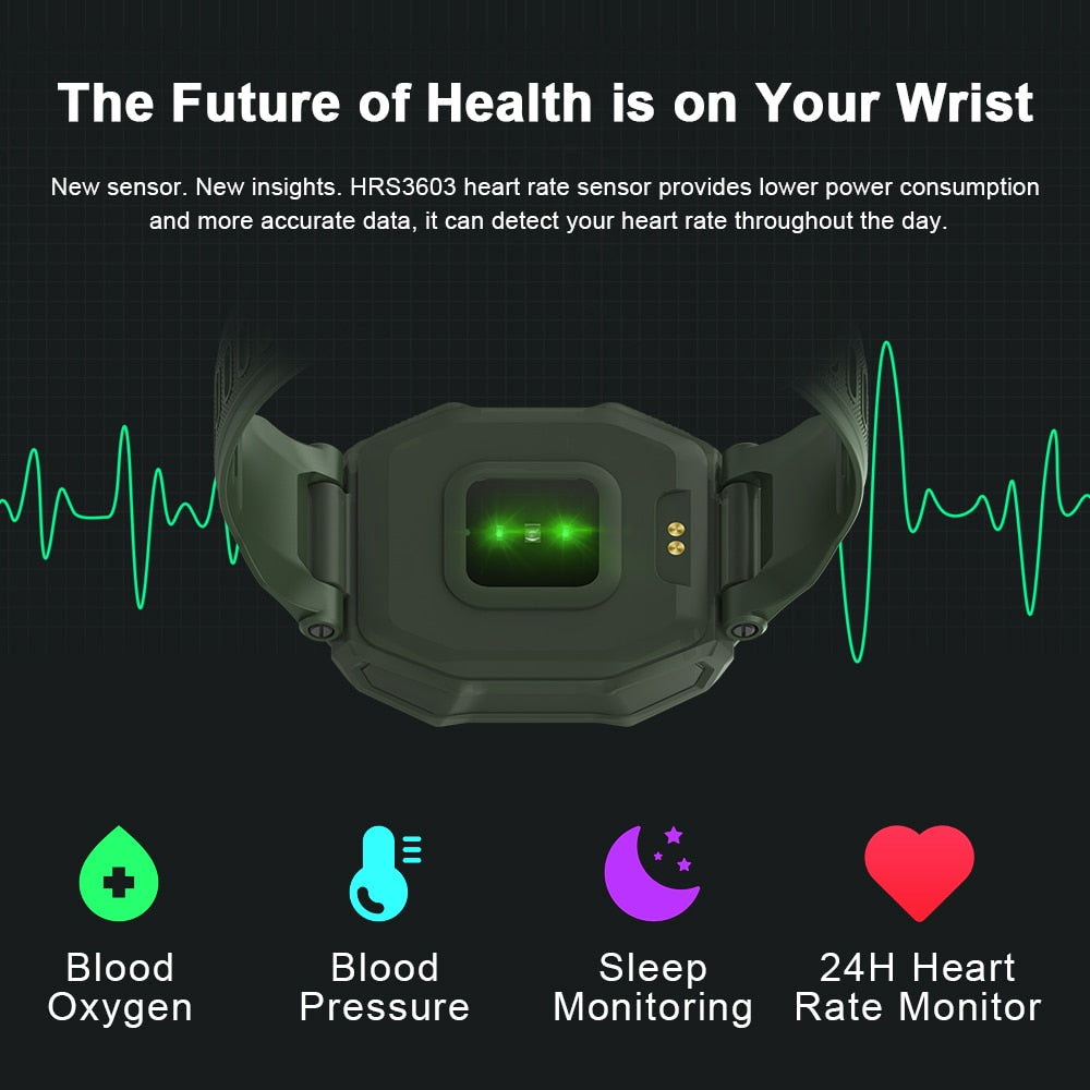 Rugged Smart Watch for Outdoor Sports and Fitness Tracking