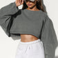 Active Comfort Long Sleeved Sweatshirt Crop Top