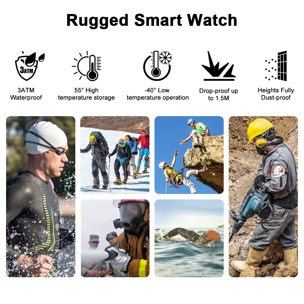 Rugged Smart Watch for Outdoor Sports and Fitness Tracking