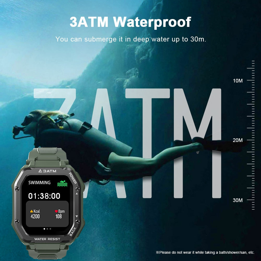 Rugged Smart Watch for Outdoor Sports and Fitness Tracking