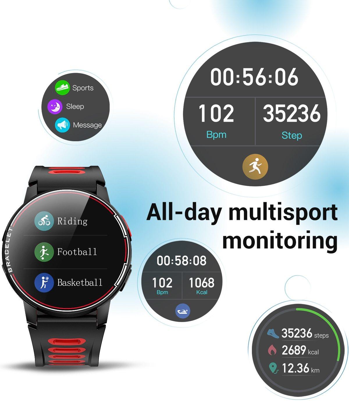 Professional IP68 Waterproof Bluetooth Smart Watch for Men and Women