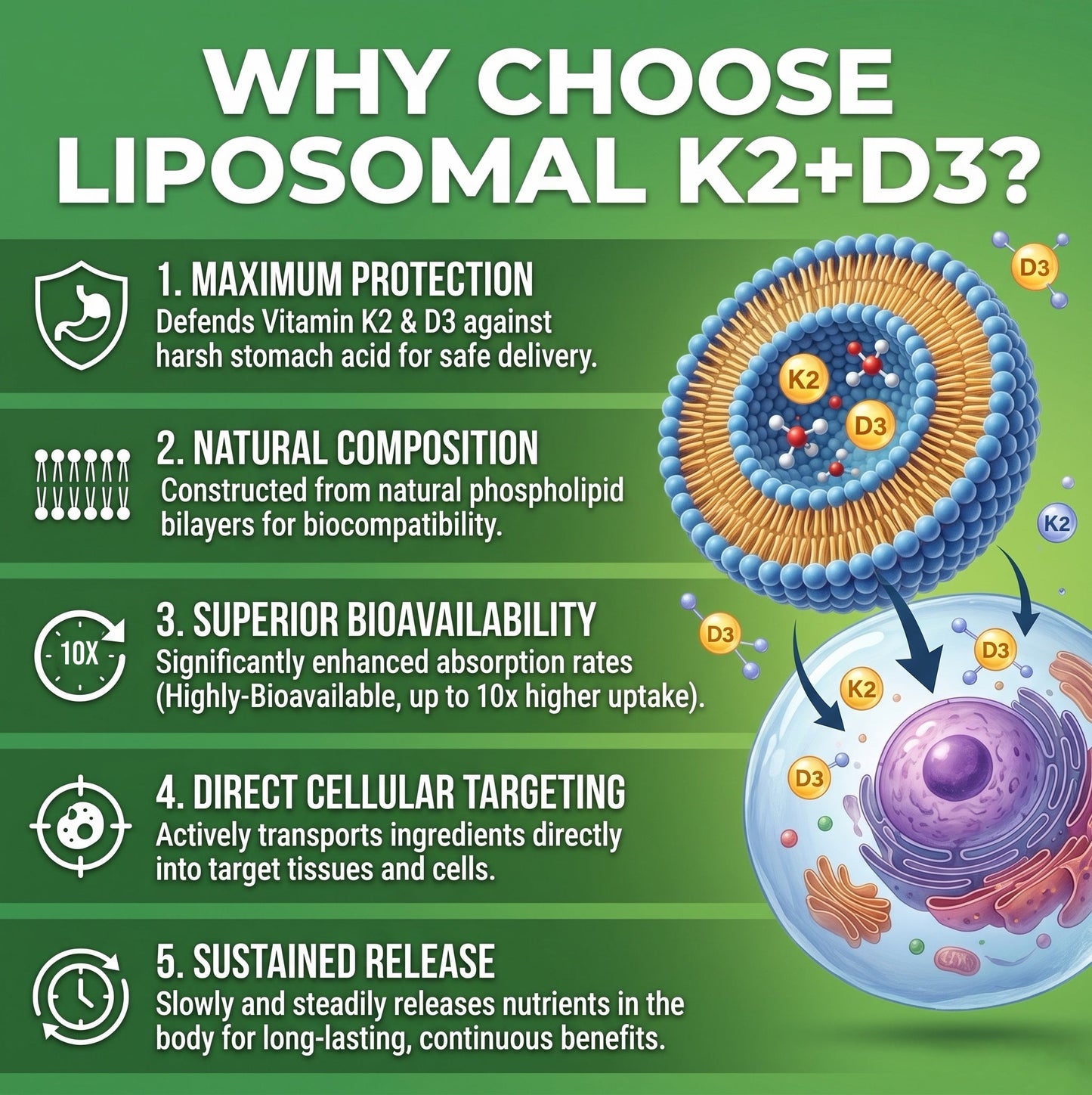 Liposomal Vitamin D3 5000IU K2 MK7 100 mcg