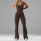 Women's Seamless Yoga Bodysuit | Hollow-Out Tight Fit with Built-In Chest Pad