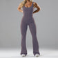 Women's Seamless Yoga Bodysuit | Hollow-Out Tight Fit with Built-In Chest Pad
