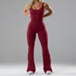 Women's Seamless Yoga Bodysuit | Hollow-Out Tight Fit with Built-In Chest Pad