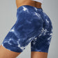 High-Waist Tie-Dye Yoga Shorts | Breathable & Hip Lift