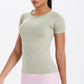 Women Short Sleeve round Neck Exercise T shirt Running Fitness Top Skin Friendly Slim Breathable Yoga Short Sleeve