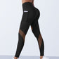 Women's High-Waist Mesh-Panel Yoga Leggings