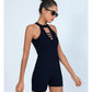 Sexy Fitness Yoga Jumpsuit Women Hollow V Neck Tight Backless Sports One Piece Suits Quick Drying Sleeveless Scrunch Romper