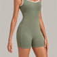 Color Blocking Brushed Yoga Jumpsuit Women Hollow Out Backless Tight Sport One Piece Suit Gym Running Exercise Fitness Bodysuits
