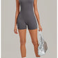 Color Blocking Brushed Yoga Jumpsuit Women Hollow Out Backless Tight Sport One Piece Suit Gym Running Exercise Fitness Bodysuits