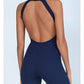 Sexy Fitness Yoga Jumpsuit Women Hollow V Neck Tight Backless Sports One Piece Suits Quick Drying Sleeveless Scrunch Romper