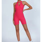 Sexy Fitness Yoga Jumpsuit Women Hollow V Neck Tight Backless Sports One Piece Suits Quick Drying Sleeveless Scrunch Romper