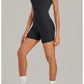 Color Blocking Brushed Yoga Jumpsuit Women Hollow Out Backless Tight Sport One Piece Suit Gym Running Exercise Fitness Bodysuits