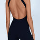 Sexy Fitness Yoga Jumpsuit Women Hollow V Neck Tight Backless Sports One Piece Suits Quick Drying Sleeveless Scrunch Romper