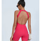 Sexy Fitness Yoga Jumpsuit Women Hollow V Neck Tight Backless Sports One Piece Suits Quick Drying Sleeveless Scrunch Romper