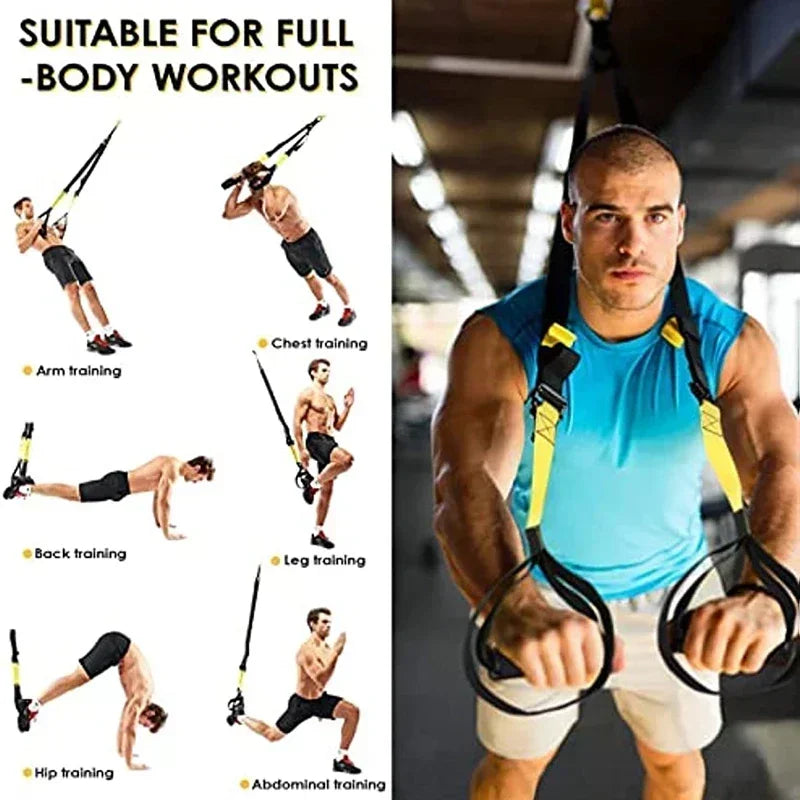 Adjustable Suspension Training Belt for Fitness Strength and Yoga Workouts