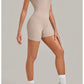 Color Blocking Brushed Yoga Jumpsuit Women Hollow Out Backless Tight Sport One Piece Suit Gym Running Exercise Fitness Bodysuits