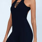 Sexy Fitness Yoga Jumpsuit Women Hollow V Neck Tight Backless Sports One Piece Suits Quick Drying Sleeveless Scrunch Romper