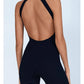 Sexy Fitness Yoga Jumpsuit Women Hollow V Neck Tight Backless Sports One Piece Suits Quick Drying Sleeveless Scrunch Romper