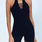 Sexy Fitness Yoga Jumpsuit Women Hollow V Neck Tight Backless Sports One Piece Suits Quick Drying Sleeveless Scrunch Romper