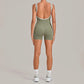Color Blocking Brushed Yoga Jumpsuit Women Hollow Out Backless Tight Sport One Piece Suit Gym Running Exercise Fitness Bodysuits