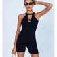 Sexy Fitness Yoga Jumpsuit Women Hollow V Neck Tight Backless Sports One Piece Suits Quick Drying Sleeveless Scrunch Romper
