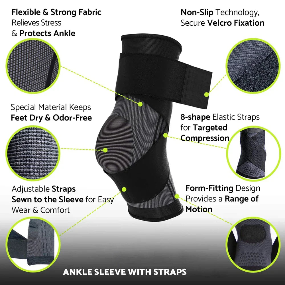 Sports Ankle Brace Compression Support Sleeve for Gym and Fitness Activities