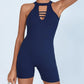 Sexy Fitness Yoga Jumpsuit Women Hollow V Neck Tight Backless Sports One Piece Suits Quick Drying Sleeveless Scrunch Romper