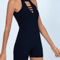 Sexy Fitness Yoga Jumpsuit Women Hollow V Neck Tight Backless Sports One Piece Suits Quick Drying Sleeveless Scrunch Romper