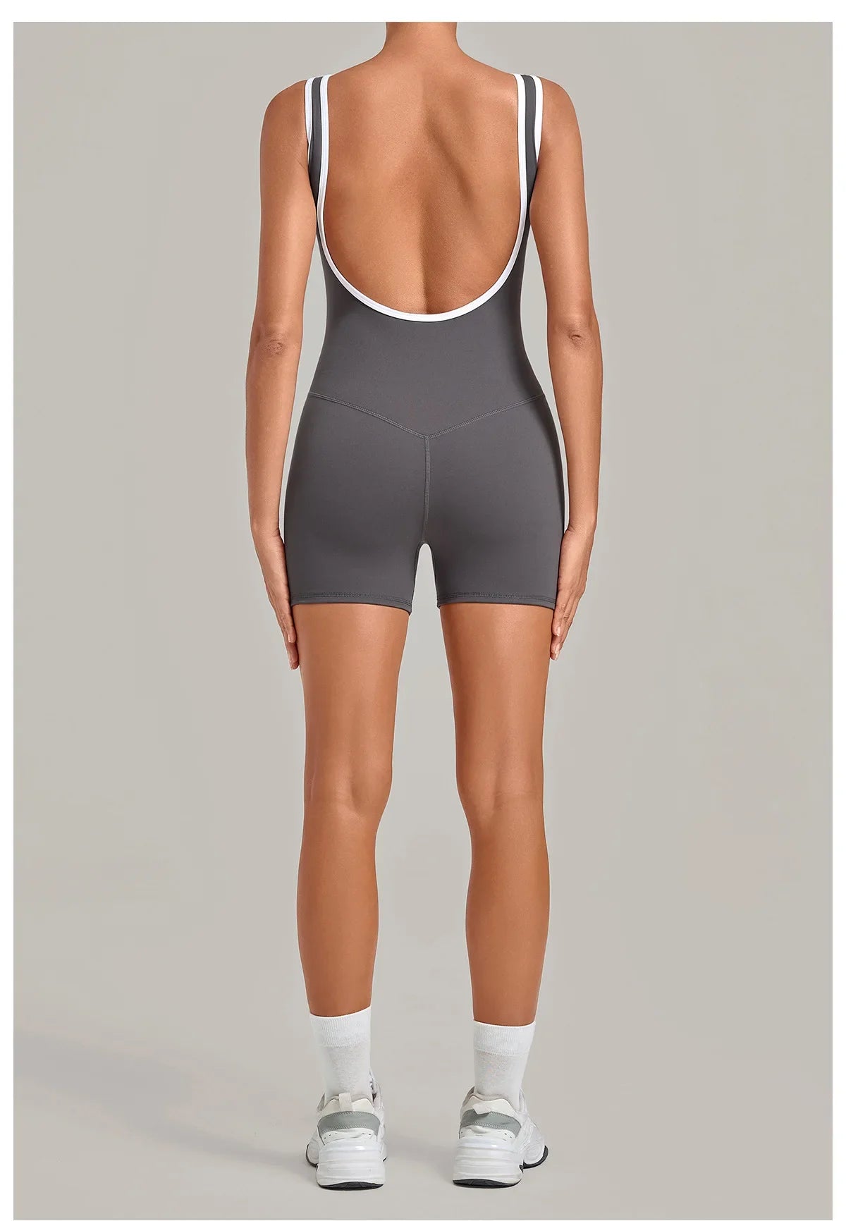 Color Blocking Brushed Yoga Jumpsuit Women Hollow Out Backless Tight Sport One Piece Suit Gym Running Exercise Fitness Bodysuits