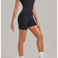 Color Blocking Brushed Yoga Jumpsuit Women Hollow Out Backless Tight Sport One Piece Suit Gym Running Exercise Fitness Bodysuits