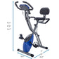 Folding Exercise Bike, Fitness Upright and Recumbent X-Bike with 16-Level Adjustable Resistance, Arm Bands and Backrest