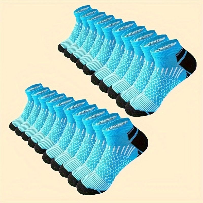 20 Pairs Athletic Socks, Breathable & Comfortable One Size Fits Most Ankle Socks, Short Crew Socks for Men and Women, Unisex