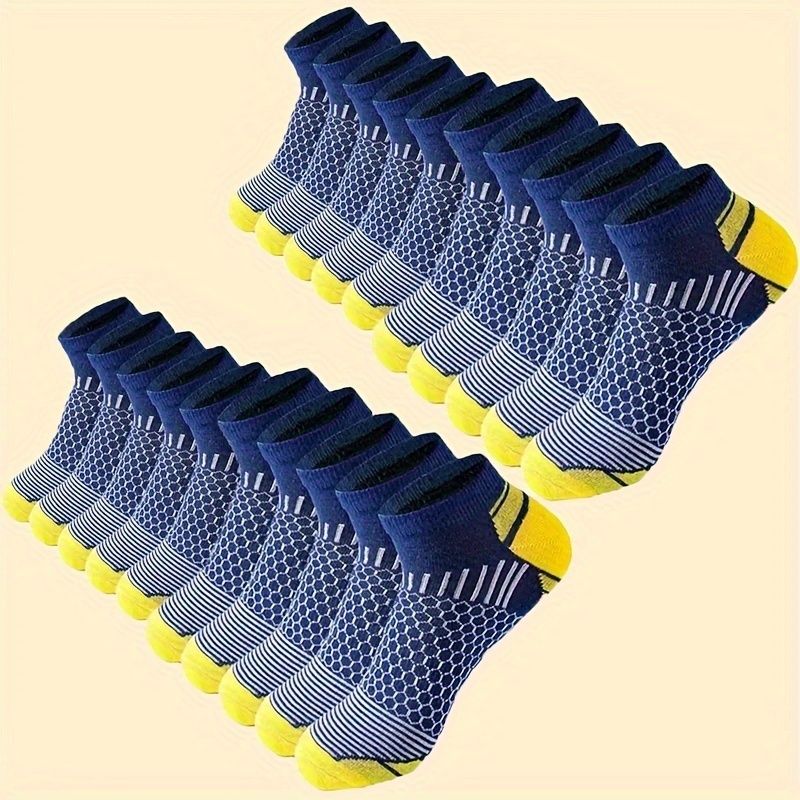 20 Pairs Athletic Socks, Breathable & Comfortable One Size Fits Most Ankle Socks, Short Crew Socks for Men and Women, Unisex