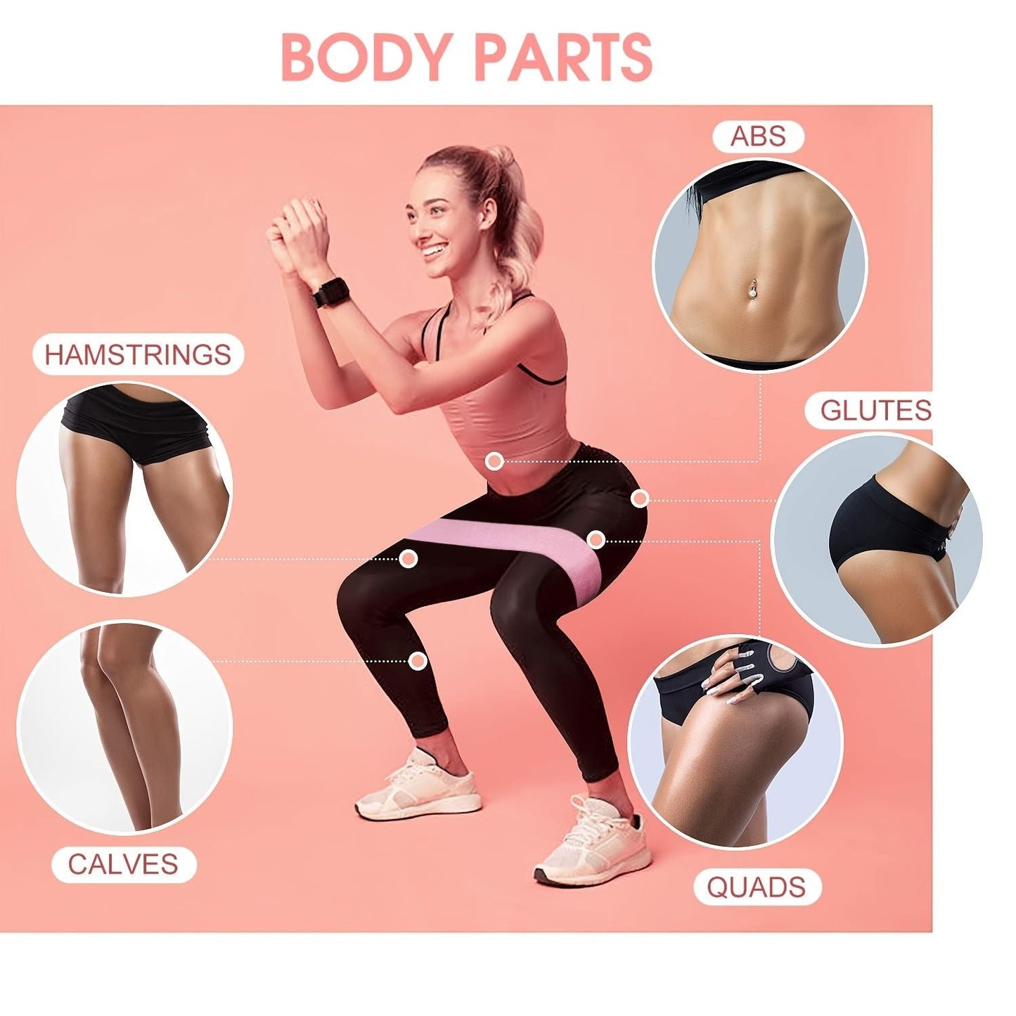 3PCS Resistance Bands for Leg Butt Yoga and Fitness Workouts