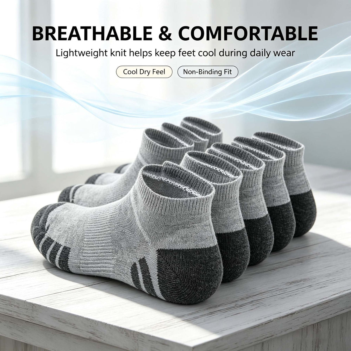 20 Pairs Athletic Socks, Breathable & Comfortable One Size Fits Most Ankle Socks, Short Crew Socks for Men and Women, Unisex