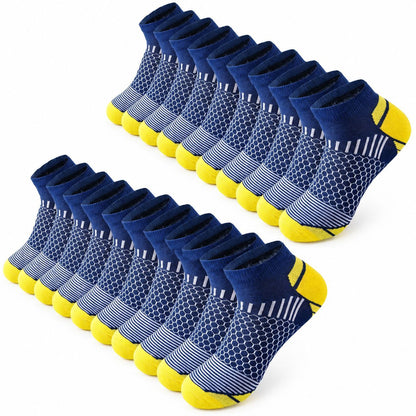 20 Pairs Athletic Socks, Breathable & Comfortable One Size Fits Most Ankle Socks, Short Crew Socks for Men and Women, Unisex