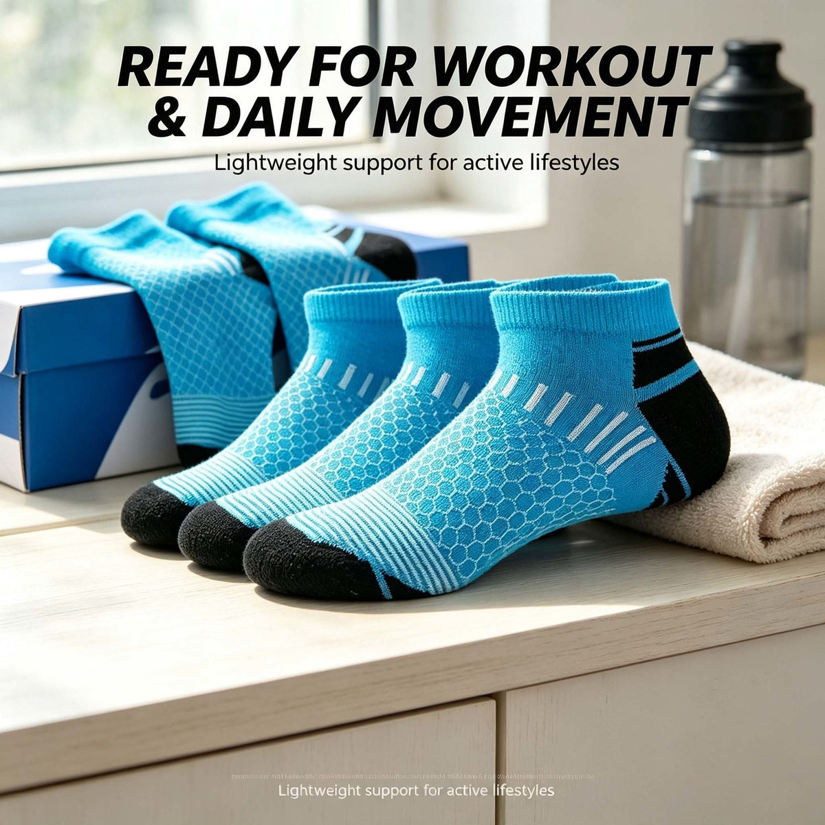 20 Pairs Athletic Socks, Breathable & Comfortable One Size Fits Most Ankle Socks, Short Crew Socks for Men and Women, Unisex