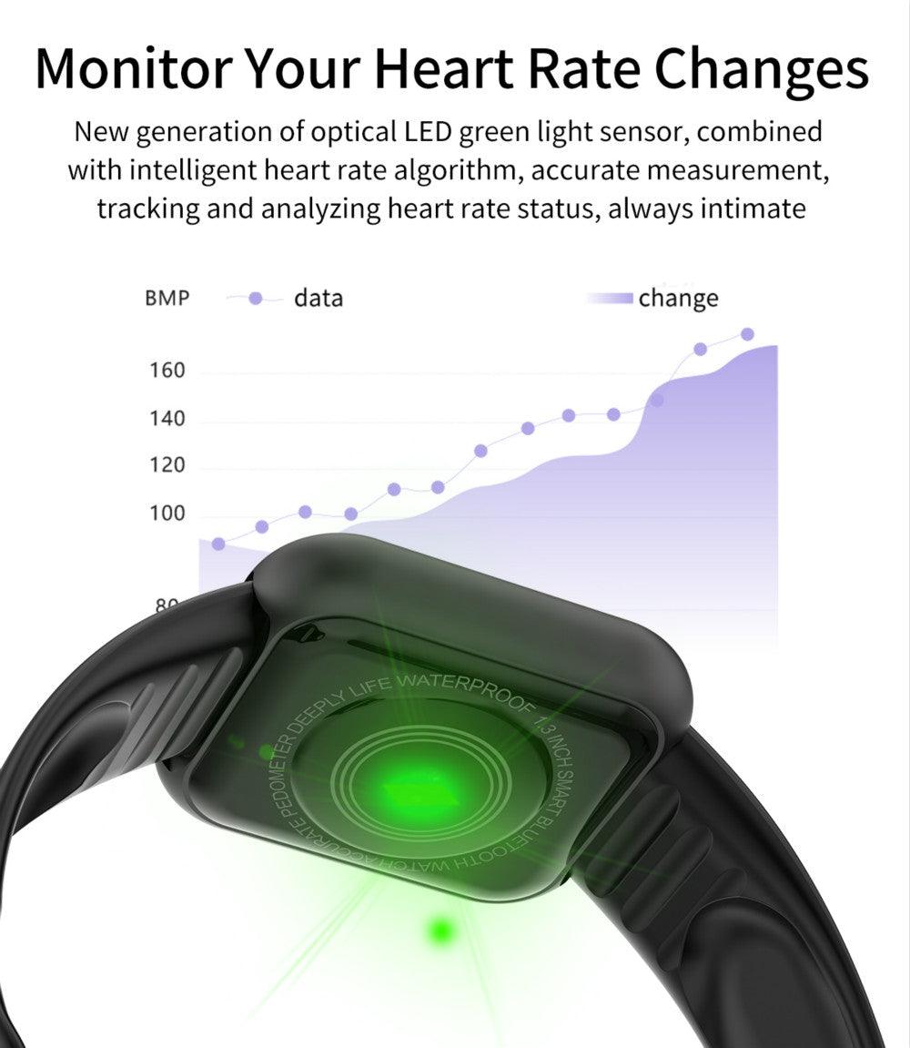 Waterproof Fitness Tracker Smartwatch with Heart Rate Monitor and Color Screen