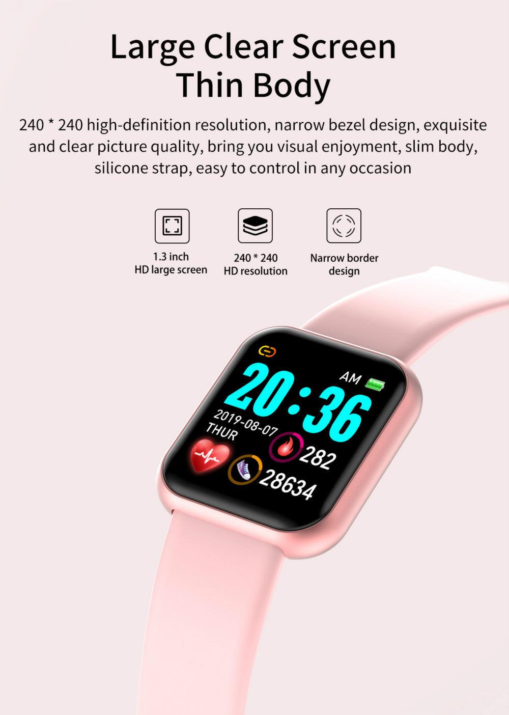 Waterproof Fitness Tracker Smartwatch with Heart Rate Monitor and Color Screen