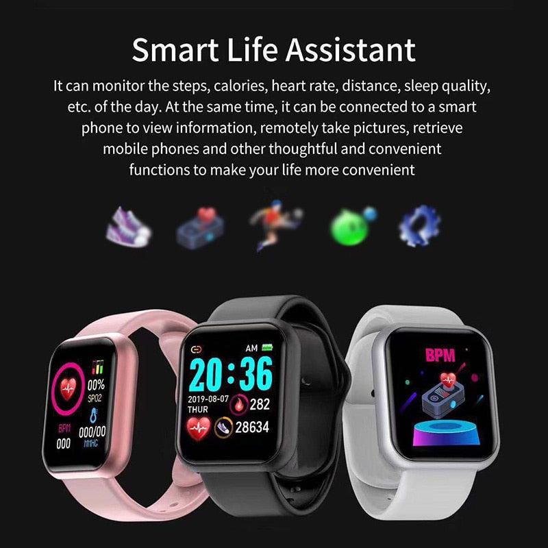 Waterproof Fitness Tracker Smartwatch with Heart Rate Monitor and Color Screen