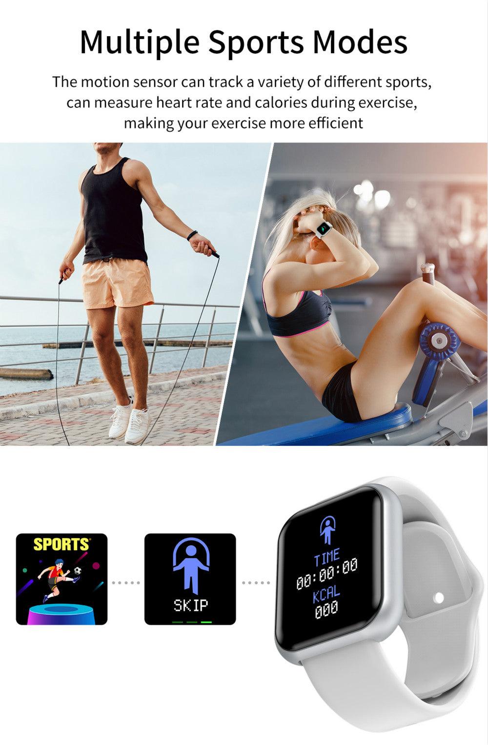 Waterproof Fitness Tracker Smartwatch with Heart Rate Monitor and Color Screen