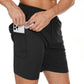 Men's Swimming Trunks with Compression Liner 2 in 1 Quick-Dry Gym Sports Shorts Swim Shorts with Pockets  Beach Swimming Trunks Quick Dry Swim Shorts with Pockets